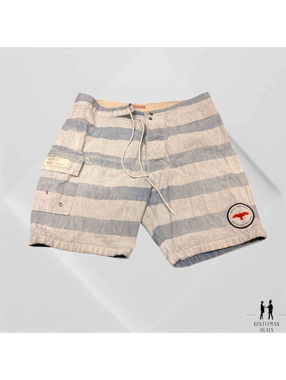 Men's Apolis Global Chambray gray and Blue Board Shorts Swim Suit - 30x7